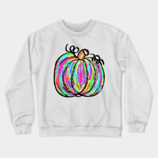 Bright Colorful Multi color Pumpkin Crewneck Sweatshirt